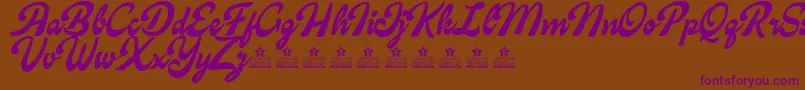 CandyShopBlackPersonalUse Font – Purple Fonts on Brown Background