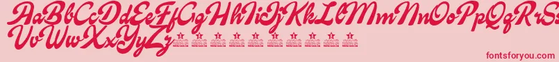 Fonte CandyShopBlackPersonalUse – fontes vermelhas em um fundo rosa