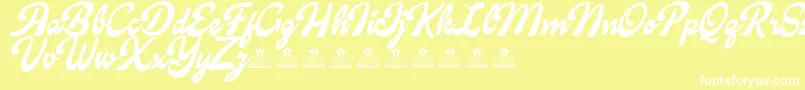 CandyShopBlackPersonalUse Font – White Fonts on Yellow Background