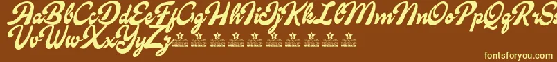 CandyShopBlackPersonalUse Font – Yellow Fonts on Brown Background