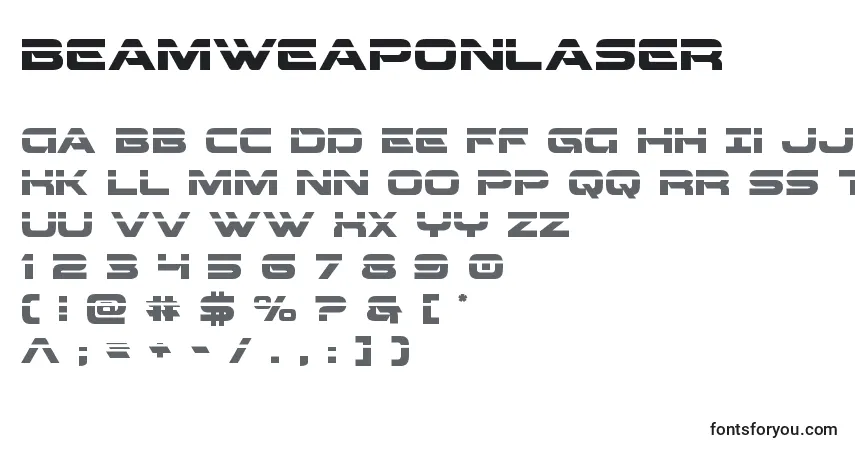 Шрифт Beamweaponlaser – алфавит, цифры, специальные символы