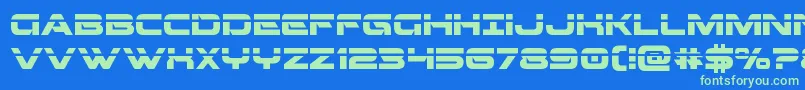 Czcionka Beamweaponlaser – zielone czcionki na niebieskim tle