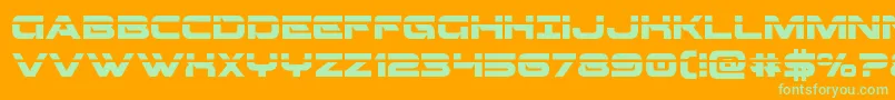フォントBeamweaponlaser – オレンジの背景に緑のフォント