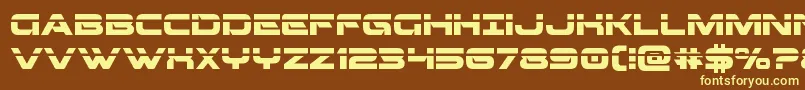 Beamweaponlaser-fontti – keltaiset fontit ruskealla taustalla