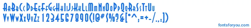 フォントAsiaBold – 白い背景に青い文字