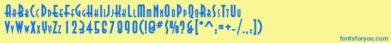 AsiaBold Font – Blue Fonts on Yellow Background