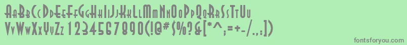 フォントAsiaBold – 緑の背景に灰色の文字