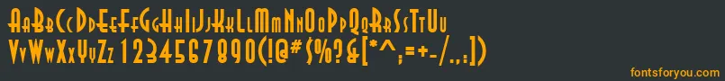 フォントAsiaBold – 黒い背景にオレンジの文字