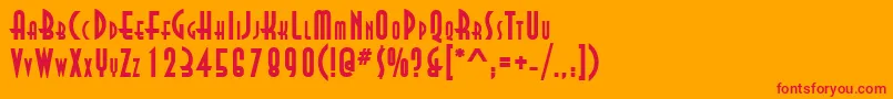 AsiaBold Font – Red Fonts on Orange Background