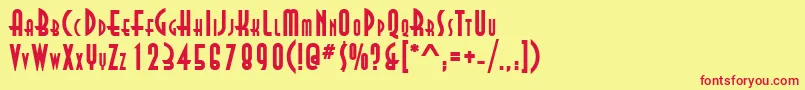 AsiaBold-Schriftart – Rote Schriften auf gelbem Hintergrund