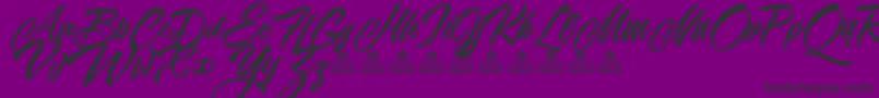 SundayMorningPersonalUse-Schriftart – Schwarze Schriften auf violettem Hintergrund