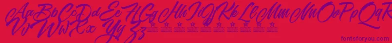 SundayMorningPersonalUse Font – Purple Fonts on Red Background