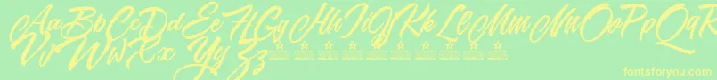 SundayMorningPersonalUse Font – Yellow Fonts on Green Background