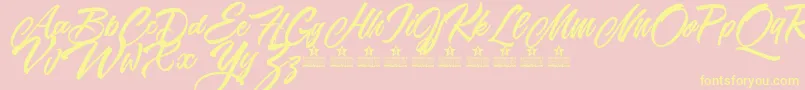 SundayMorningPersonalUse-Schriftart – Gelbe Schriften auf rosa Hintergrund