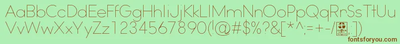 WatchwordThinDemo Font – Brown Fonts on Green Background