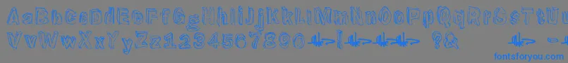 Suppenkasper-Schriftart – Blaue Schriften auf grauem Hintergrund