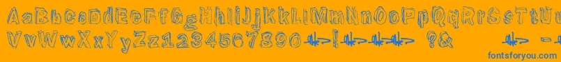 Suppenkasper Font – Blue Fonts on Orange Background