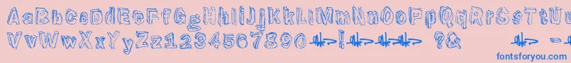 Suppenkasper Font – Blue Fonts on Pink Background