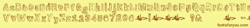 Suppenkasper Font – Brown Fonts on Yellow Background