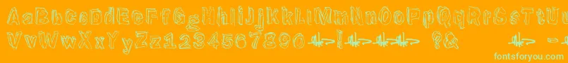 Suppenkasper Font – Green Fonts on Orange Background