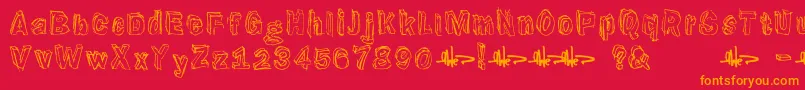 Suppenkasper Font – Orange Fonts on Red Background