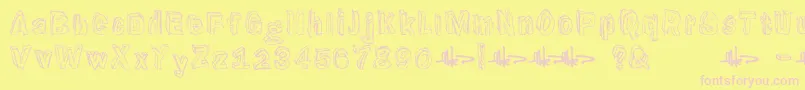 Suppenkasper-Schriftart – Rosa Schriften auf gelbem Hintergrund