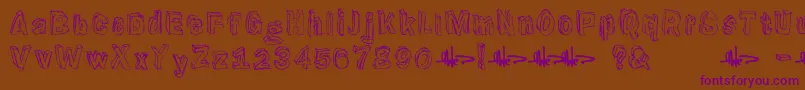 Suppenkasper-Schriftart – Violette Schriften auf braunem Hintergrund