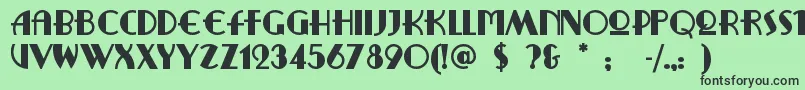 Ritzyremix-Schriftart – Schwarze Schriften auf grünem Hintergrund