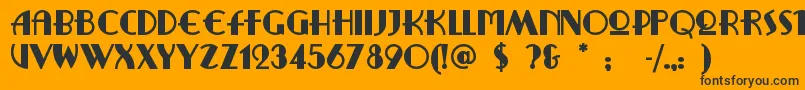 Ritzyremix-Schriftart – Schwarze Schriften auf orangefarbenem Hintergrund