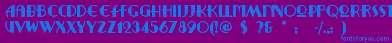Ritzyremix-fontti – siniset fontit violetilla taustalla