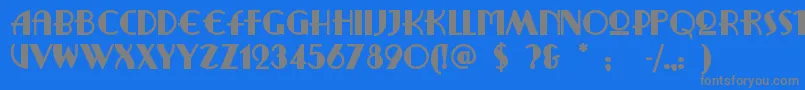 フォントRitzyremix – 青い背景に灰色の文字