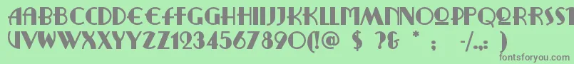 フォントRitzyremix – 緑の背景に灰色の文字