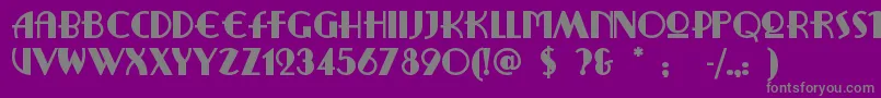 フォントRitzyremix – 紫の背景に灰色の文字