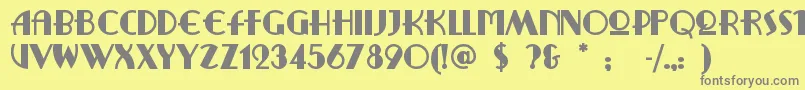 フォントRitzyremix – 黄色の背景に灰色の文字