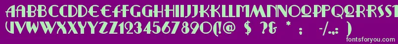 フォントRitzyremix – 紫の背景に緑のフォント