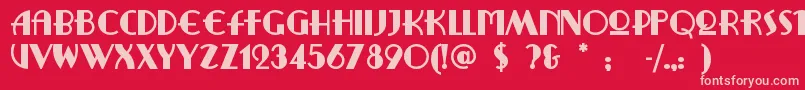 Ritzyremix-fontti – vaaleanpunaiset fontit punaisella taustalla