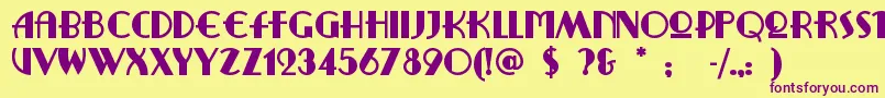 Ritzyremix Font – Purple Fonts on Yellow Background