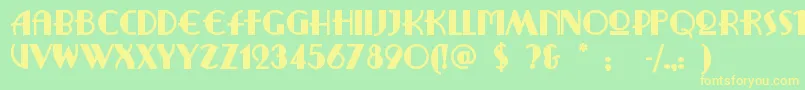 Ritzyremix Font – Yellow Fonts on Green Background