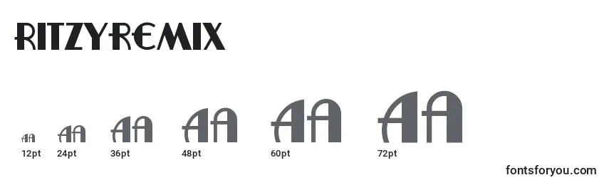 Размеры шрифта Ritzyremix