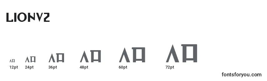 Размеры шрифта Lionv2