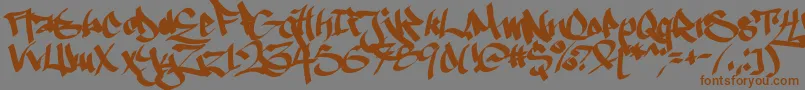 Lisätietoja Ruthlesswreckin1-fontista Ruthlesswreckin1-fontti – ruskeat fontit harmaalla taustalla