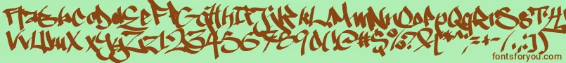 Ruthlesswreckin1 Font – Brown Fonts on Green Background