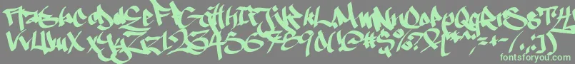 Ruthlesswreckin1 Font – Green Fonts on Gray Background