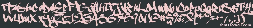 Fonte Ruthlesswreckin1 – fontes rosa em um fundo preto