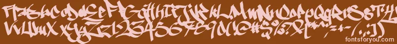 Ruthlesswreckin1 Font – Pink Fonts on Brown Background