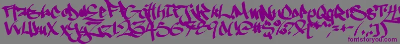 Ruthlesswreckin1 Font – Purple Fonts on Gray Background