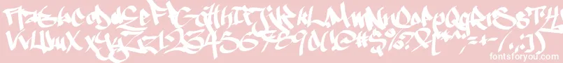 Ruthlesswreckin1 Font – White Fonts on Pink Background