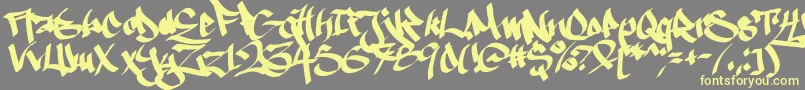 Ruthlesswreckin1 Font – Yellow Fonts on Gray Background