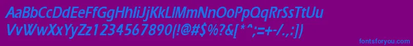 ErgoecondensedBoldItalic Font – Blue Fonts on Purple Background