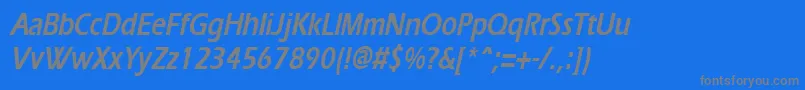 ErgoecondensedBoldItalic Font – Gray Fonts on Blue Background